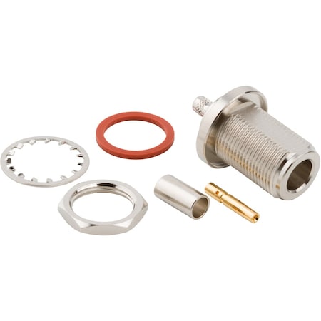 Remington Industries N-Type Female Bulkhead Coax Connector, Thread Pnl Mnt Jack for RG-58, RG-141, RG-303, LMR-195 Cbls 082-5378-RFX